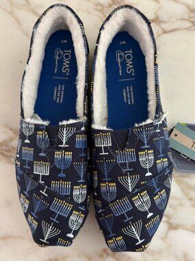 TOMS Alpargata - Glow In The Dark Navy Menorahs - Women